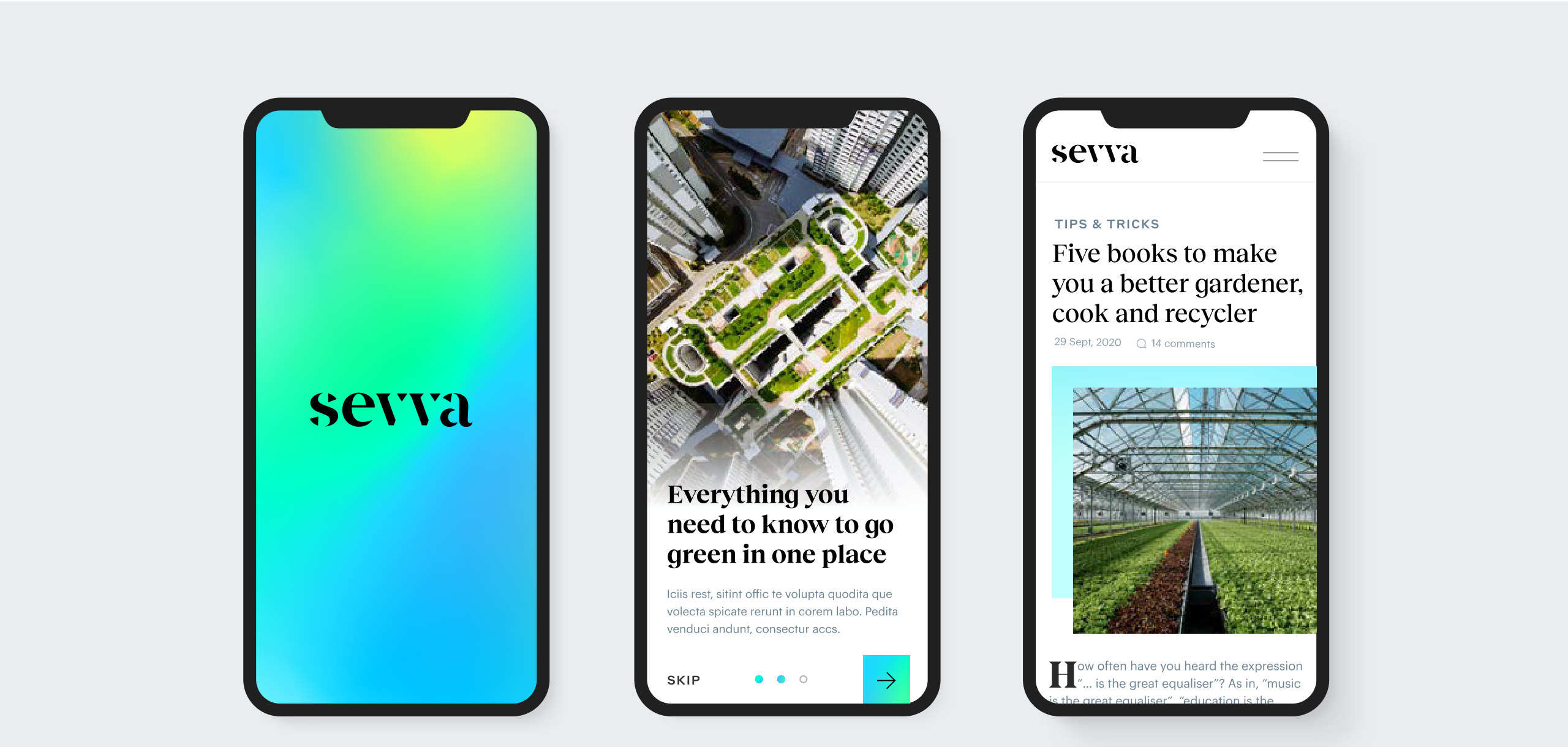 Sevva — UI concepts