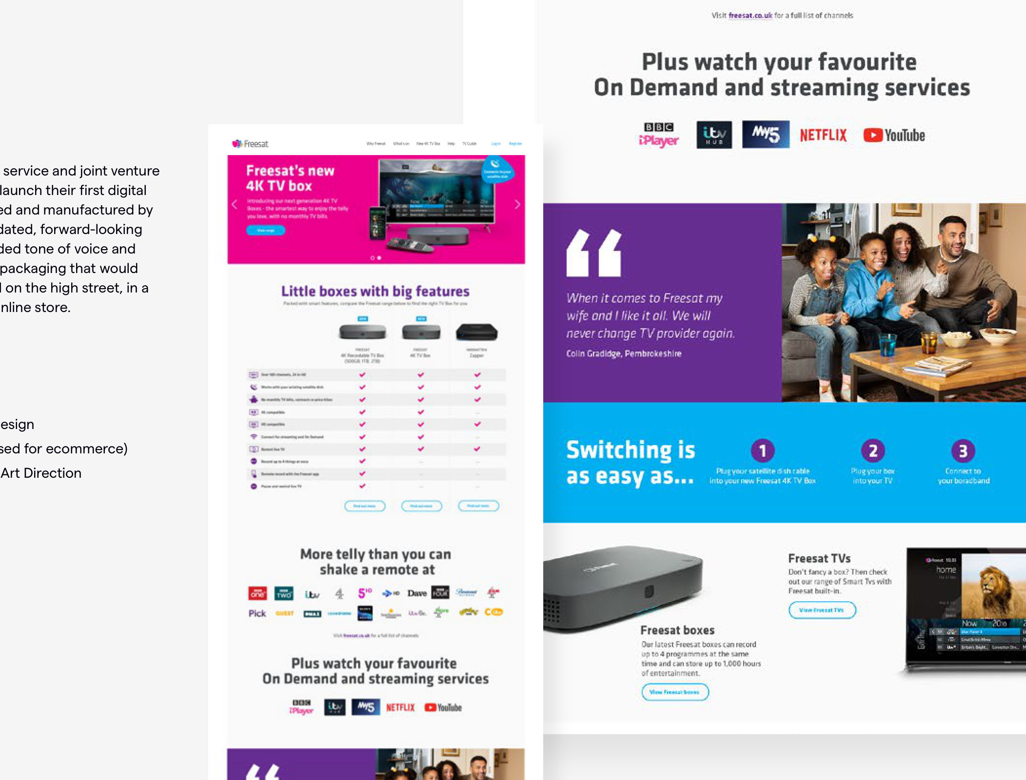 Freesat — Ecommerce, packaging & campaign